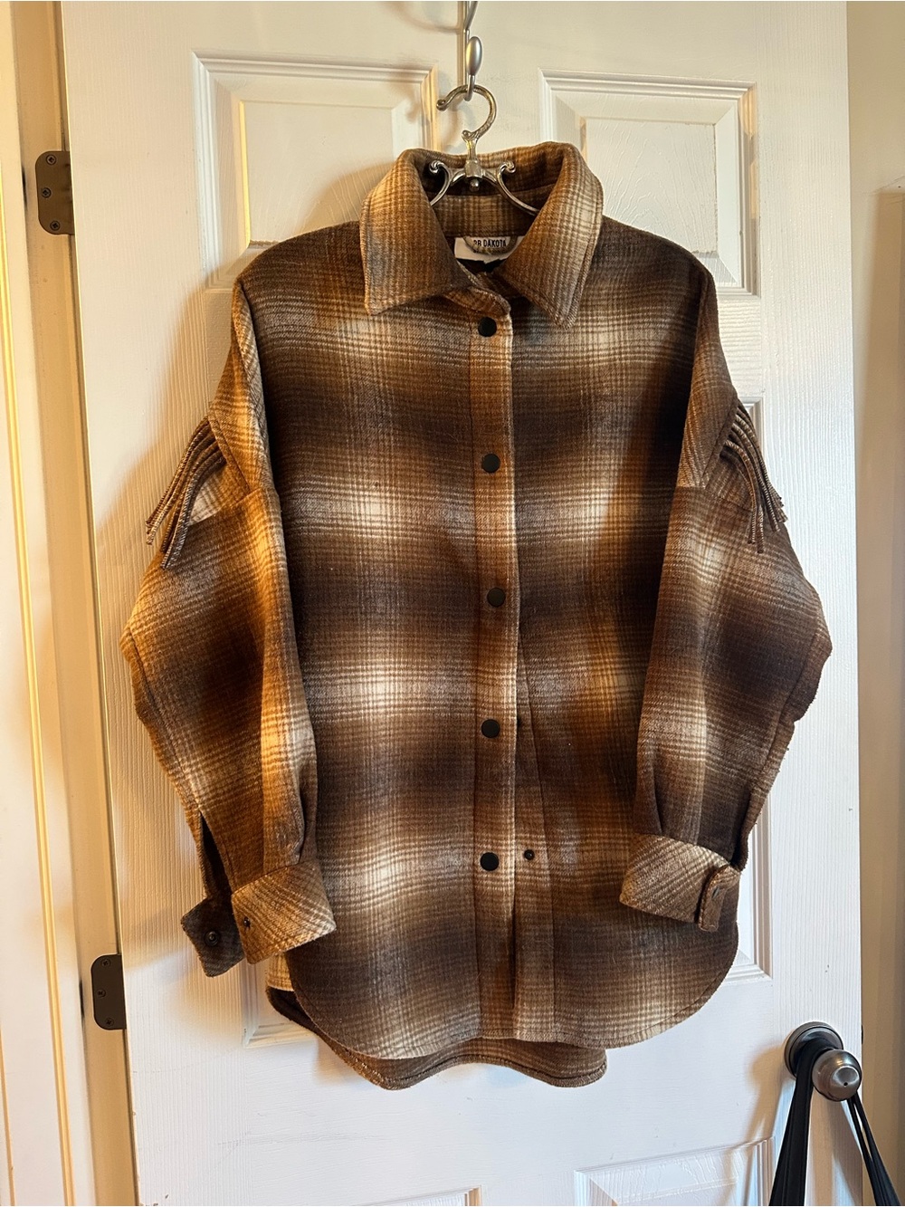 BB Dakota Brown Plaid Button-Down Shacket